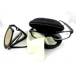 Lot de 2 pliables noires verres neutres + verres teintés