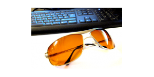 Verres oranges - "blue block"